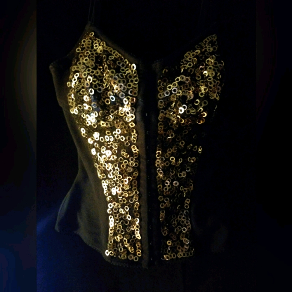 Moda International Corset Bustier Sequin Top Sz4